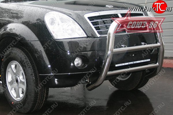 17 549 р. Защита переднего бампера Souz-96 (d76) SSANGYONG Rexton Y250 (2006-2012)  с доставкой в г. Керчь