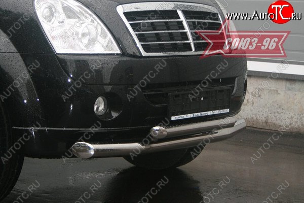 18 989 р. Защита переднего бампера двойная Souz-96 (d76/60) SSANGYONG Rexton Y250 (2006-2012)  с доставкой в г. Керчь