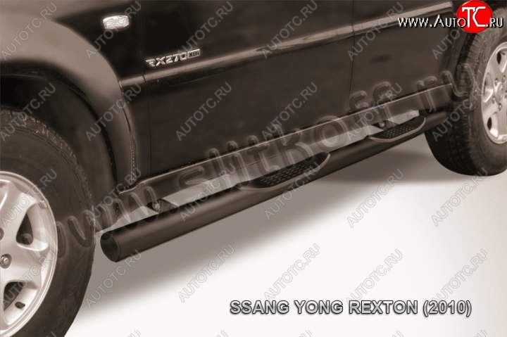 12 999 р. Защита порогов Slitkoff SSANGYONG Rexton Y250 (2006-2012) (Цвет: серебристый)  с доставкой в г. Керчь
