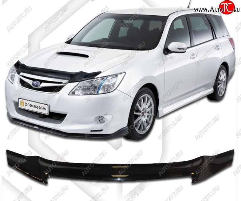 2 799 р. Дефлектор капота CA-Plastic Subaru Exiga (2008-2015) (Classic черный, Без надписи)  с доставкой в г. Керчь