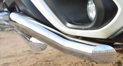 22 999 р. Защита переднего бампера (2 трубыØ63 мм, волна, нержавейка) SLITKOFF  Subaru Forester  SJ (2012-2016) дорестайлинг  с доставкой в г. Керчь. Увеличить фотографию 3