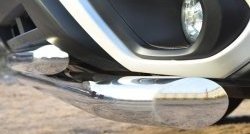 21 449 р. Защита переднего бампера (2 трубыØ76 и 63 мм, нержавейка) SLITKOFF Subaru Forester SJ дорестайлинг (2012-2016)  с доставкой в г. Керчь. Увеличить фотографию 4