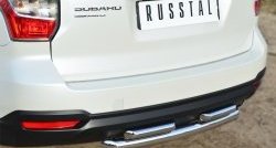 16 999 р. Защита заднего бампера (2 трубы Ø63 и 42 мм, нержавейка) SLITKOFF  Subaru Forester  SJ (2012-2016) дорестайлинг  с доставкой в г. Керчь. Увеличить фотографию 2