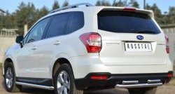 16 999 р. Защита заднего бампера (2 трубы Ø63 и 42 мм, нержавейка) SLITKOFF  Subaru Forester  SJ (2012-2016) дорестайлинг  с доставкой в г. Керчь. Увеличить фотографию 4