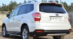 11 599 р. Защита заднего бампера (Ø75x42 мм, нержавейка) Russtal Subaru Forester SJ дорестайлинг (2012-2016)  с доставкой в г. Керчь. Увеличить фотографию 4
