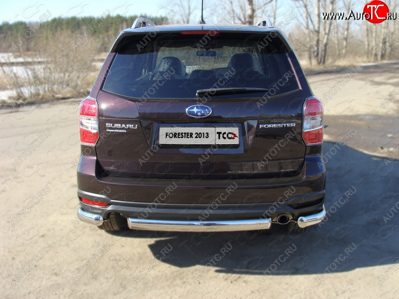 18 999 р. Защита заднего бампера (овальная) ТСС 75х42 мм Subaru Forester SJ дорестайлинг (2012-2016)  с доставкой в г. Керчь