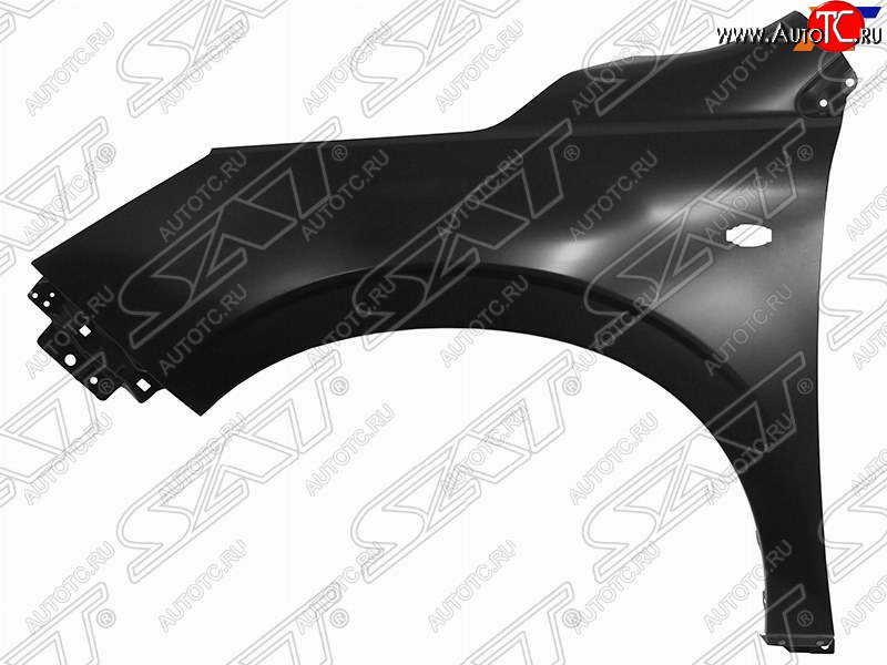 8 690 р. Левое крыло переднее SAT Subaru Forester SJ дорестайлинг (2012-2016) (С отверстием под повторитель, Неокрашенное)  с доставкой в г. Керчь