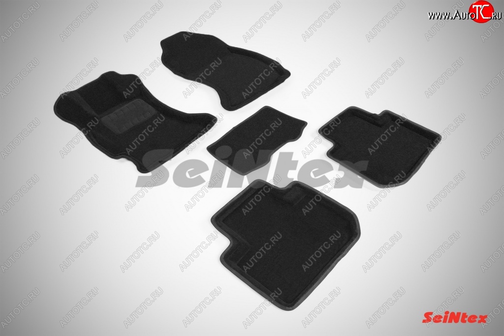 5 699 р. Износостойкие коврики в салон SeiNtex Premium 3D 4 шт. (ворсовые, черные) Subaru Forester SJ рестайлинг (2016-2019)  с доставкой в г. Керчь