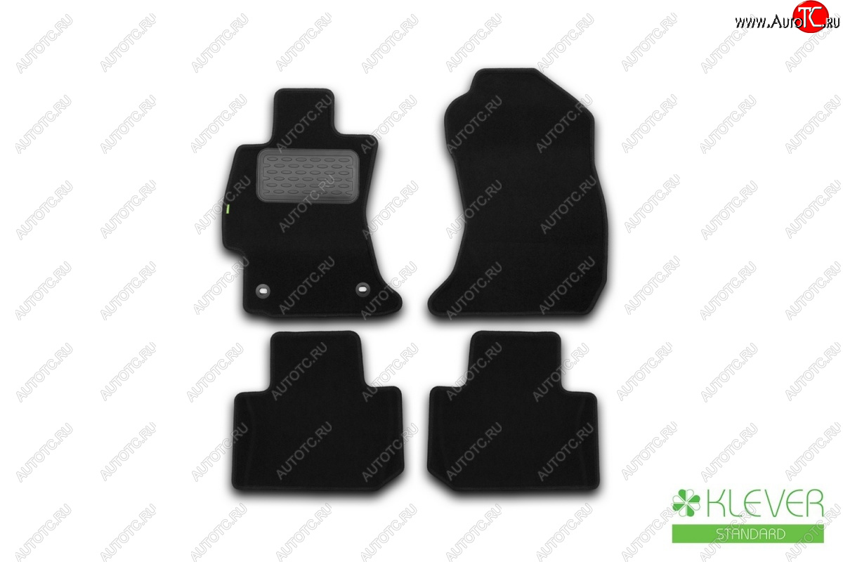 299 р. Текстильные коврики салона Klever Standart Subaru Forester SJ дорестайлинг (2012-2016) (Черные)  с доставкой в г. Керчь
