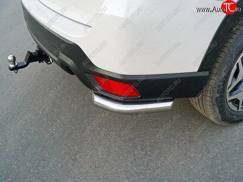 17 649 р. Защита заднего бампера (уголки) ТСС 60,3мм  Subaru Forester  SK/S14 (2018-2021) дорестайлинг (короткие, под брызговики)  с доставкой в г. Керчь
