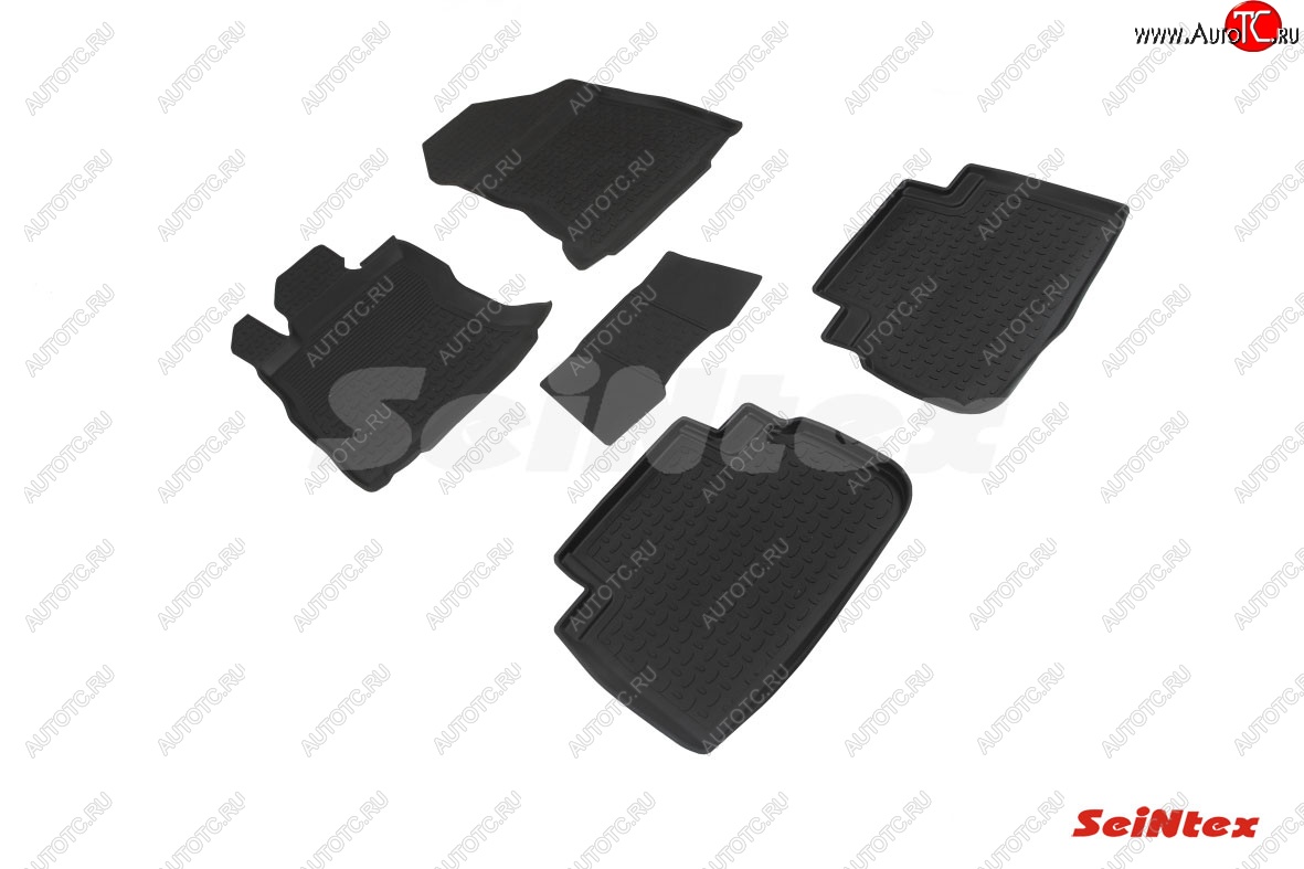 3 199 р. Резиновые коврики в салон с высоким бортом SeiNtex  Subaru Forester  SK/S14 (2018-2021) дорестайлинг  с доставкой в г. Керчь