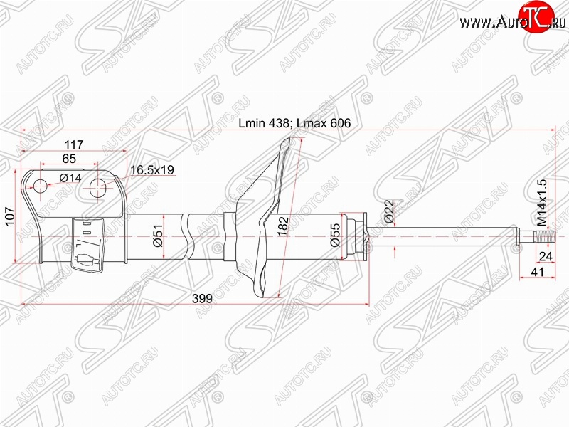 3 789 р. Левый амортизатор передний SAT  Subaru Forester  SF (2000-2002) рестайлинг  с доставкой в г. Керчь