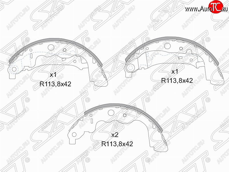 1 279 р. Колодки тормозные задние SAT  Subaru Forester ( SF,  SG) - Impreza ( GC,  GD,  GG)  с доставкой в г. Керчь