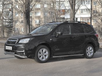 25 399 р. Защита переднего бампера (2 трубы Ø63 и 42 мм, нержавейка) SLITKOFF Subaru Forester SJ рестайлинг (2016-2019)  с доставкой в г. Керчь. Увеличить фотографию 3
