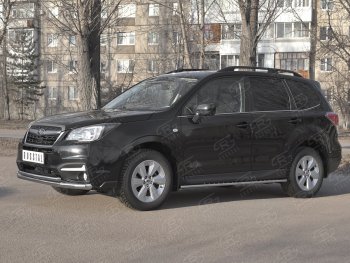 24 599 р. Защита переднего бампера SLITKOFF d63 секции-d42 дуга Subaru Forester SJ рестайлинг (2016-2019)  с доставкой в г. Керчь. Увеличить фотографию 3