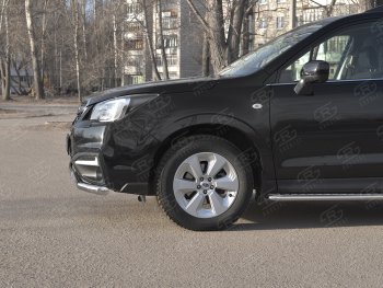 18 549 р. Защита переднего бампера (2 трубы Ø63 и 75х42 мм, нержавейка) Russtal Subaru Forester SJ рестайлинг (2016-2019)  с доставкой в г. Керчь. Увеличить фотографию 3