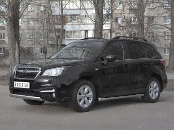 11 599 р. Защита переднего бампера (Ø75x42 мм, нержавейка) Russtal Subaru Forester SJ рестайлинг (2016-2019)  с доставкой в г. Керчь. Увеличить фотографию 4