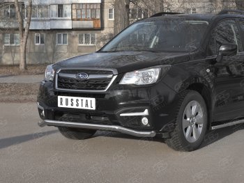 18 849 р. Защита переднего бампера SLITKOFF d63 волна Subaru Forester SJ рестайлинг (2016-2019)  с доставкой в г. Керчь. Увеличить фотографию 2
