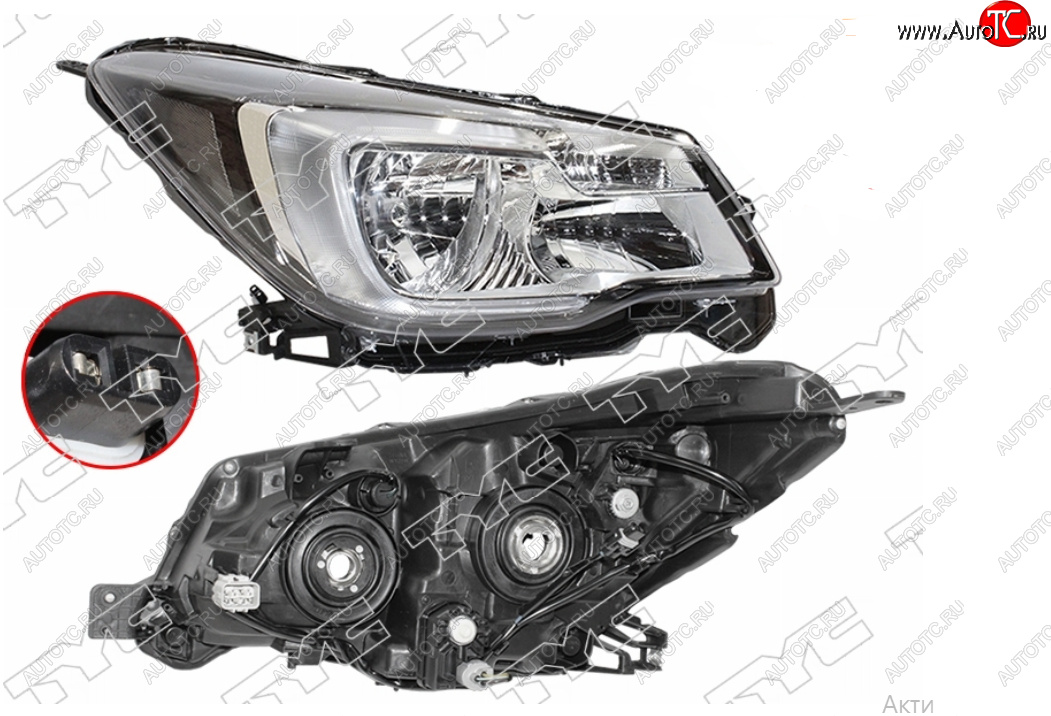14 949 р. Правая фара (галоген, с электрокорректором, Евросвет) TYC Subaru Forester SJ рестайлинг (2016-2019)  с доставкой в г. Керчь