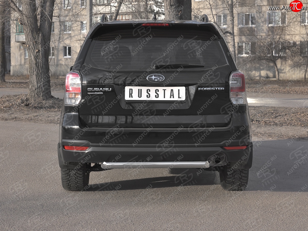 17 349 р. Защита заднего бампера (Ø63, нержавейка) SLITKOFF Subaru Forester SJ рестайлинг (2016-2019)  с доставкой в г. Керчь