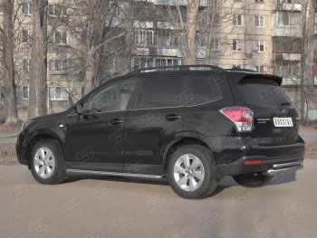 18 999 р. Защита заднего бампера (2 трубы Ø63 и 42 мм, нержавейка) SLITKOFF  Subaru Forester  SJ (2016-2019) рестайлинг  с доставкой в г. Керчь. Увеличить фотографию 3