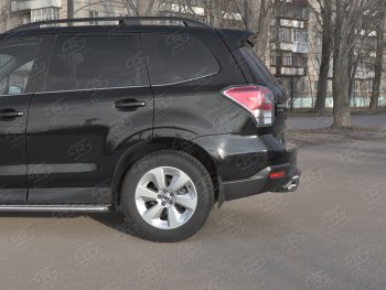 18 999 р. Защита заднего бампера (2 трубы Ø63 и 42 мм, нержавейка) SLITKOFF  Subaru Forester  SJ (2016-2019) рестайлинг  с доставкой в г. Керчь. Увеличить фотографию 4