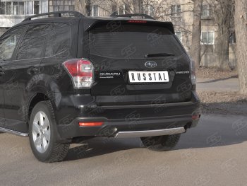 11 599 р. Защита заднего бампера (Ø75х42 мм, нержавейка) Russtal Subaru Forester SJ рестайлинг (2016-2019)  с доставкой в г. Керчь. Увеличить фотографию 2
