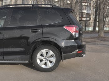 11 599 р. Защита заднего бампера (Ø75х42 мм, нержавейка) Russtal Subaru Forester SJ рестайлинг (2016-2019)  с доставкой в г. Керчь. Увеличить фотографию 3