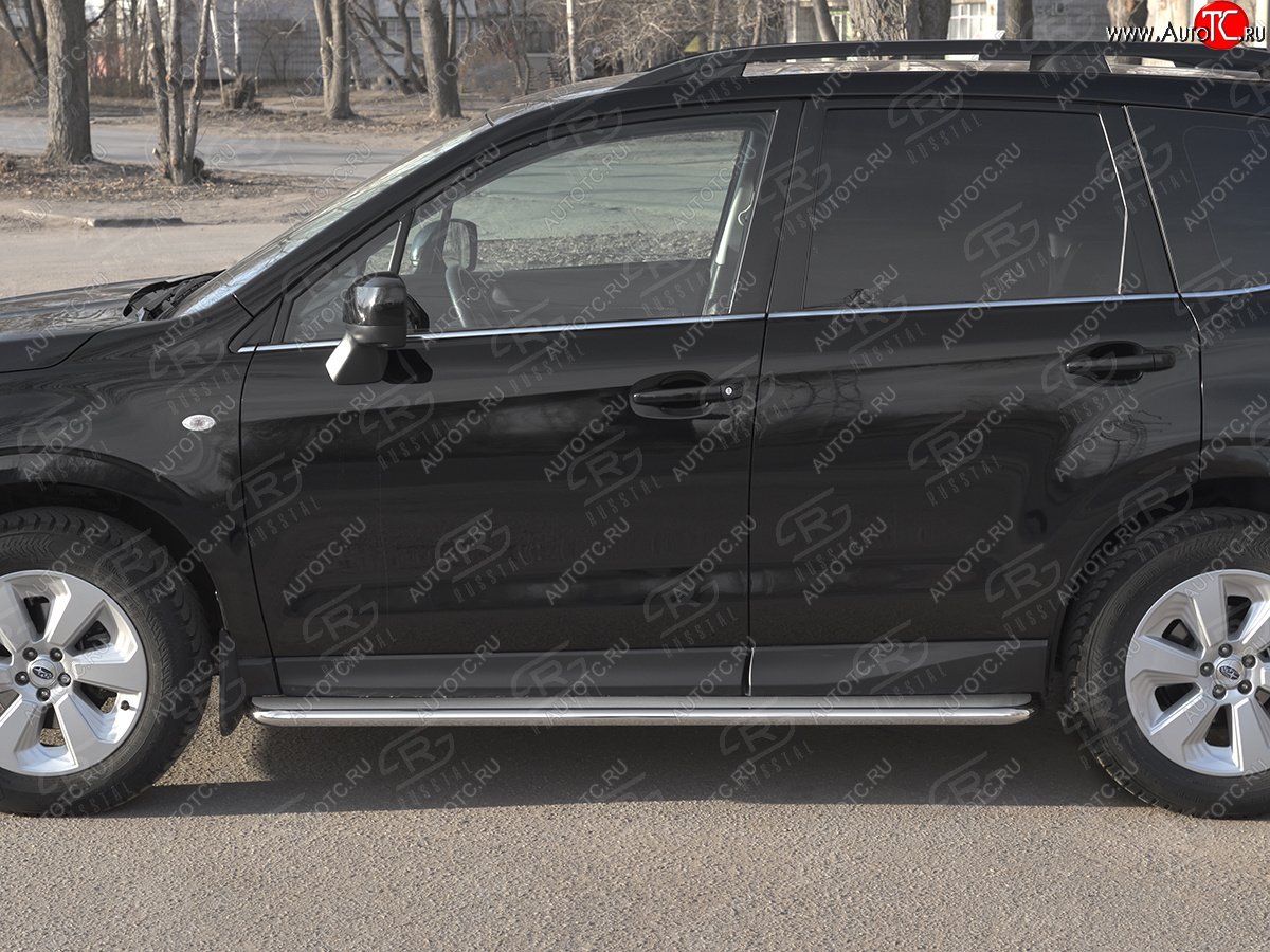 35 549 р. Пороги SLITKOFF d42 с листом  Subaru Forester  SJ (2016-2019) рестайлинг (лист нержавейка, труба нержавейка)  с доставкой в г. Керчь