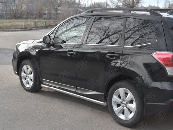 19 549 р. Защита порогов на SLITKOFF труба d63  Subaru Forester  SJ (2016-2019) рестайлинг (защита порогов со скосами на торцах)  с доставкой в г. Керчь. Увеличить фотографию 2
