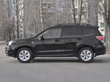 19 549 р. Защита порогов на SLITKOFF труба d63  Subaru Forester  SJ (2016-2019) рестайлинг (защита порогов с закругленными торцами)  с доставкой в г. Керчь. Увеличить фотографию 3
