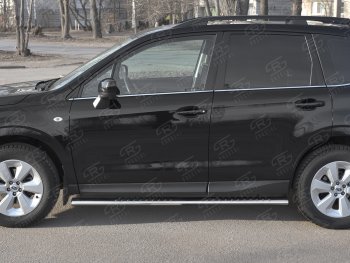 19 399 р. Защита порогов на Russtal труба 120х60 овал с проступью Subaru Forester SJ рестайлинг (2016-2019)  с доставкой в г. Керчь. Увеличить фотографию 2
