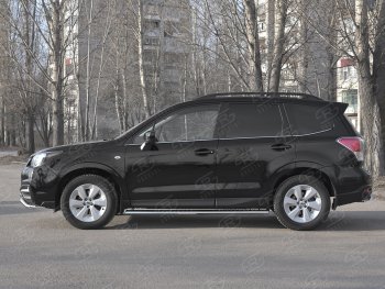 19 399 р. Защита порогов на Russtal труба 120х60 овал с проступью Subaru Forester SJ рестайлинг (2016-2019)  с доставкой в г. Керчь. Увеличить фотографию 3
