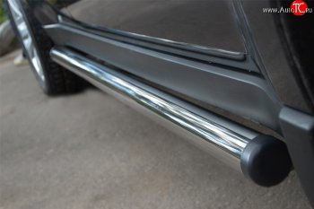 Защита порогов на SLITKOFF (труба D63 мм) Subaru Forester SH (2008-2013)