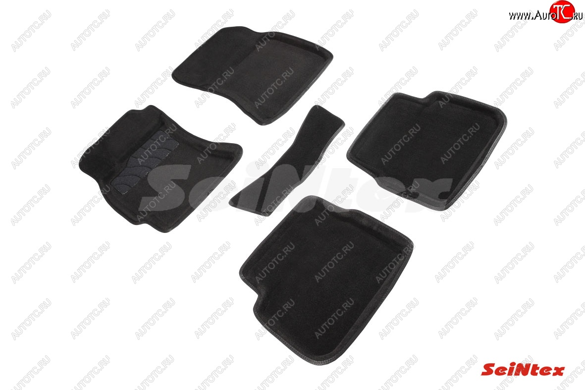 5 699 р. Комплект 3D ковриков в салон (ворсовые / чёрные) (АКПП) Seintex Subaru Forester SH (2008-2013)  с доставкой в г. Керчь