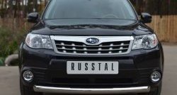Одинарная защита переднего бампера диаметром 76 мм SLITKOFF Subaru Forester  SH (2008-2013)