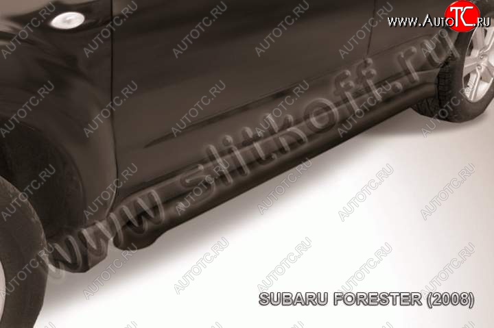 10 599 р. Защита порогов Slitkoff  Subaru Forester  SH (2008-2013) (Цвет: серебристый)  с доставкой в г. Керчь