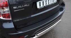 17 649 р. Защита заднего бампера (Ø63 и 42 мм, нержавейка) SLITKOFF Subaru Forester SH (2008-2013)  с доставкой в г. Керчь. Увеличить фотографию 2