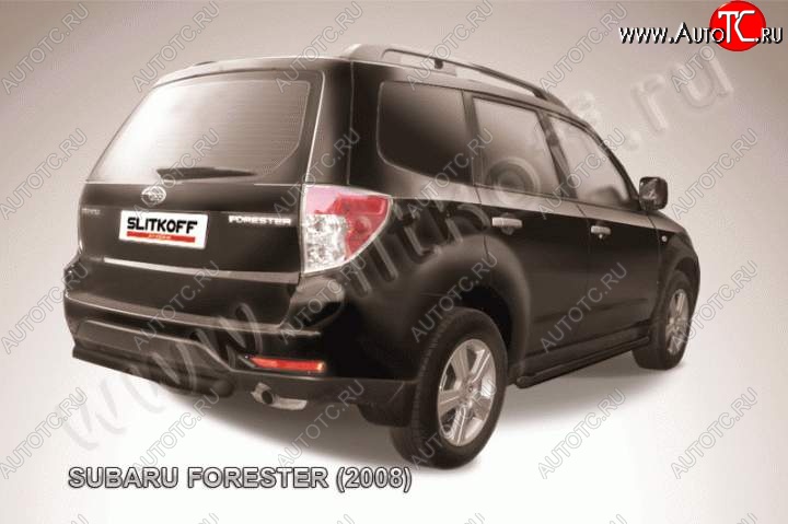 6 399 р. Защита задняя Slitkoff Subaru Forester SH (2008-2013) (Цвет: серебристый)  с доставкой в г. Керчь