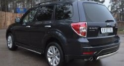 12 949 р. Защита заднего бампера (Ø75x42 мм, нержавейка) Russtal Subaru Forester SH (2008-2013)  с доставкой в г. Керчь. Увеличить фотографию 2