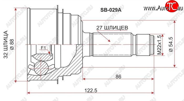 1 569 р. ШРУС SAT (наружный, GDB EJ20 6MT 4WD)  Subaru Impreza ( GD,  GG) (2000-2007) седан дорестайлинг, хэтчбэк дорестайлинг, седан 1-ый рестайлинг, хэтчбэк 1-ый рестайлинг, седан 2-ой рестайлинг, хэтчбэк 2-ой рестайлинг  с доставкой в г. Керчь