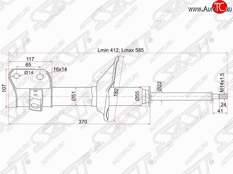 3 799 р. Правый амортизатор передний SAT Subaru Legacy BH/BE12 универсал (1998-2003)  с доставкой в г. Керчь