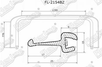 Молдинг лобового стекла FlexLine Subaru Legacy  BH/BE12 - Outback  BH/BE12