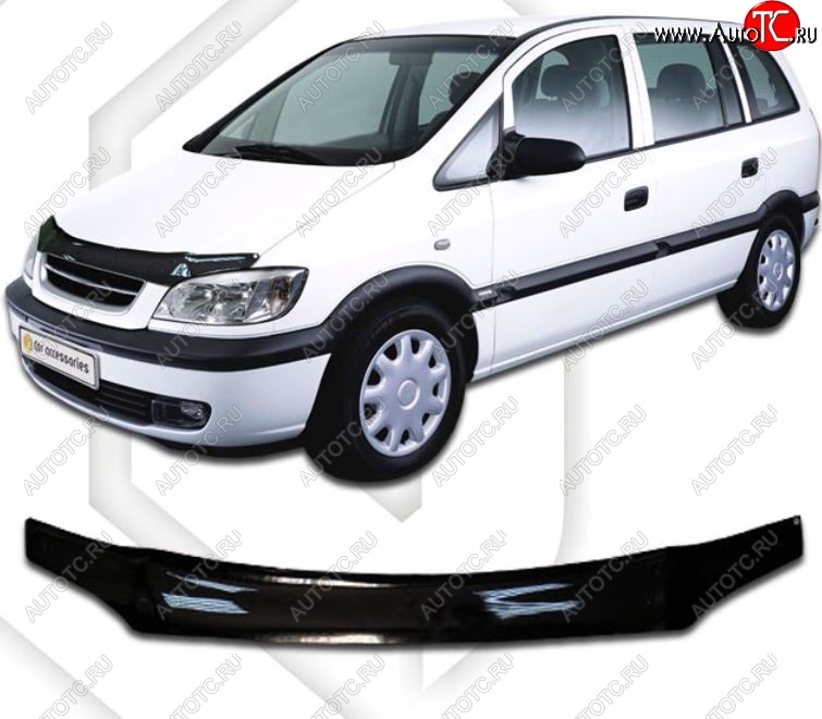 1 999 р. Дефлектор капота CA-Plastic Subaru Traviq (2001-2005) (Classic черный, Без надписи)  с доставкой в г. Керчь