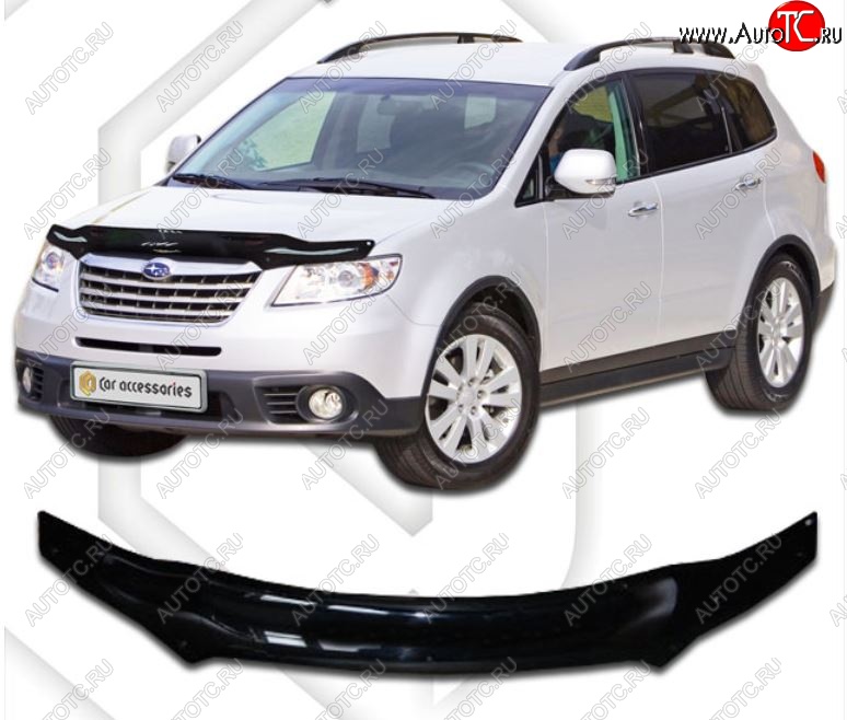 2 159 р. Дефлектор капота CA-Plastic Subaru Tribeca (2008-2014) (Classic черный, Без надписи)  с доставкой в г. Керчь