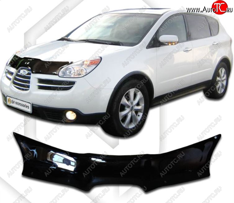 2 969 р. Дефлектор капота CA-Plastic Subaru Tribeca (2005-2007) (Classic черный, Без надписи)  с доставкой в г. Керчь