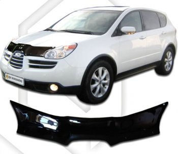 2 079 р. Дефлектор капота CA-Plastiс  Subaru Tribeca (2005-2007) (Classic прозрачный, Без надписи)  с доставкой в г. Керчь. Увеличить фотографию 2