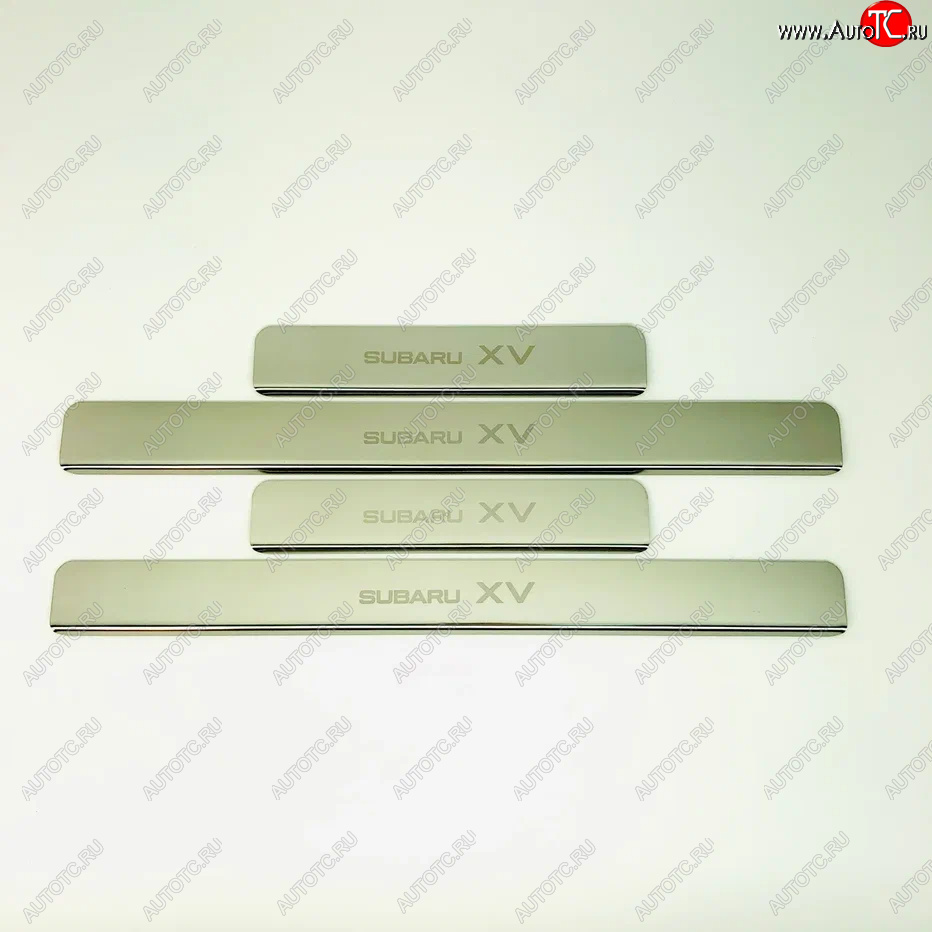 2 179 р. Накладки порожков салона INOX Subaru XV GP/G33 дорестайлинг (2012-2016) (Нержавеющая сталь)  с доставкой в г. Керчь