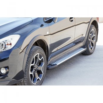 Порожки для ног Бумер (алюминий) Subaru XV  GP/G33 (2012-2017) дорестайлинг, рестайлинг