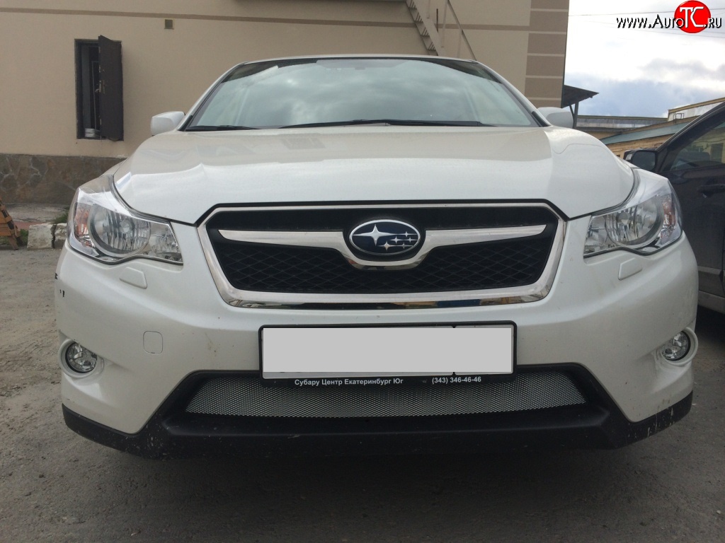1 539 р. Сетка на бампер Russtal (хром) Subaru XV GP/G33 дорестайлинг (2012-2016)  с доставкой в г. Керчь